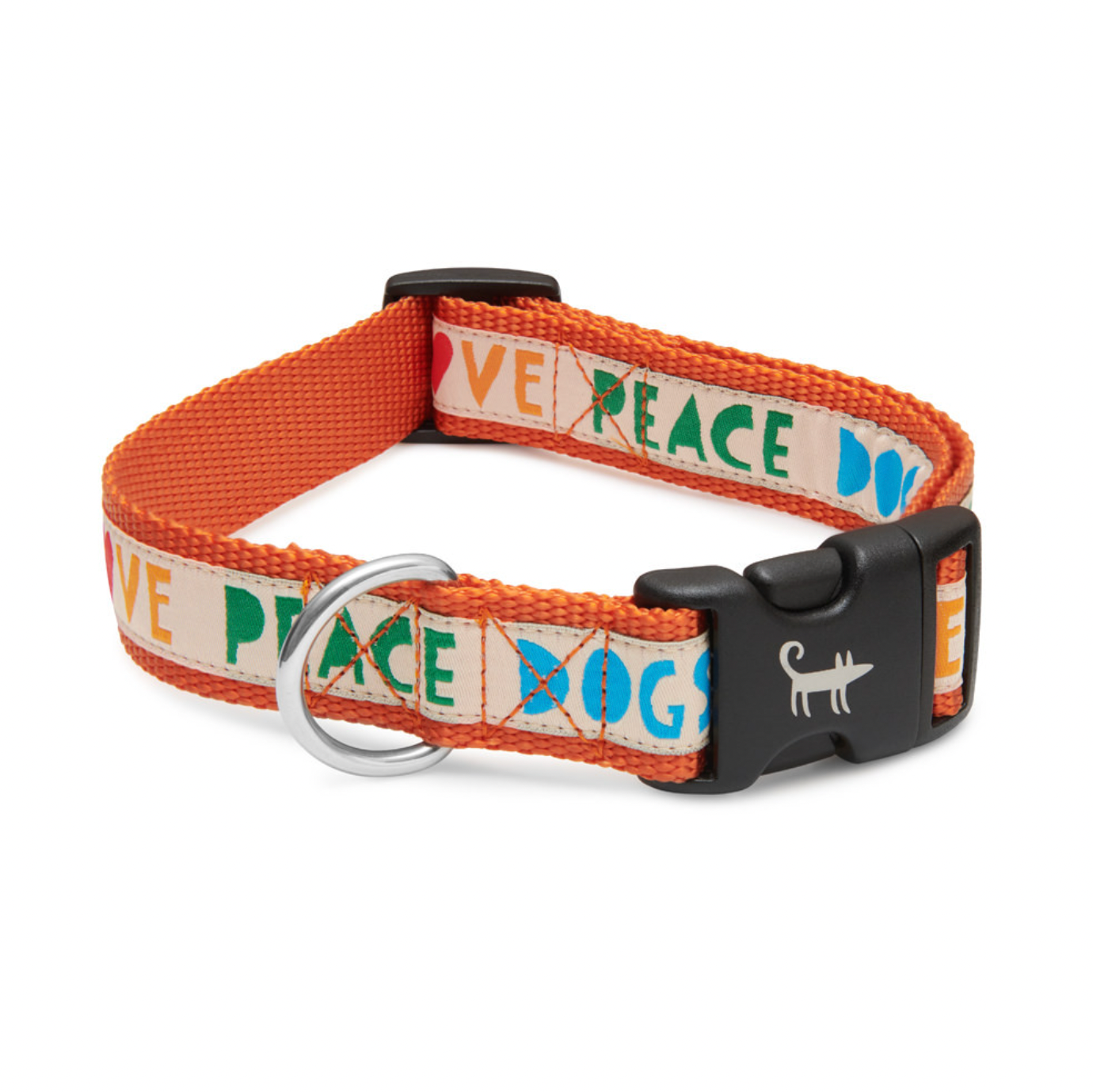 Orange Peace Dog Collar