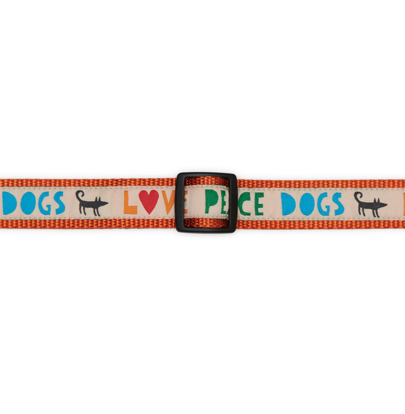 Orange Peace Dog Collar
