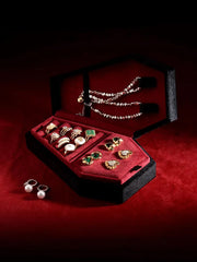 Gothic Coffin Jewelry Box – 🖤Mini Velvet Jewelry Organizer for Rings, Earrings, Necklaces & Bracelets | Spooky Yet Elegant Jewelry Case ✨