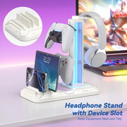 RGB Gaming Headset & Controller Stand – All-in-One Organizer with 9 Light Modes !