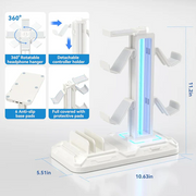 RGB Gaming Headset & Controller Stand – All-in-One Organizer with 9 Light Modes !