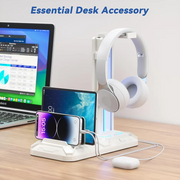 RGB Gaming Headset & Controller Stand – All-in-One Organizer with 9 Light Modes !