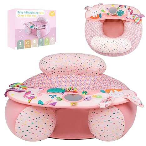 Inflatable Baby Floor Seat with Tray – Soft Supportive PVC Chair for 3–36 Months