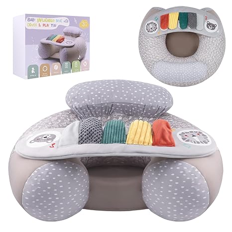 Inflatable Baby Floor Seat with Tray – Soft Supportive PVC Chair for 3–36 Months