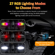 2-Pack LED Motorcycle Turn Signal Projector Lights – 27 RGB Flowing Modes
