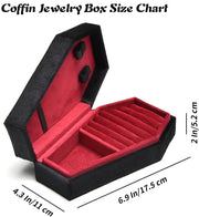 Gothic Coffin Jewelry Box – 🖤Mini Velvet Jewelry Organizer for Rings, Earrings, Necklaces & Bracelets | Spooky Yet Elegant Jewelry Case ✨