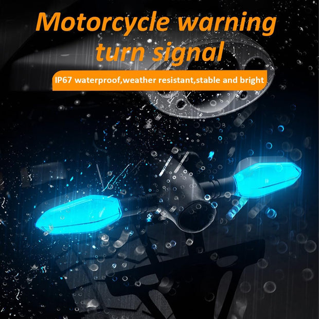 2-Pack LED Motorcycle Turn Signal Projector Lights – 27 RGB Flowing Modes