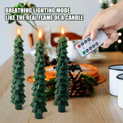 3D Flame Christmas Tree Candles – Flameless LED Taper Lights with Remote & Timer | Elegant Holiday Decor for Cozy, Safe, and Magical Nights ✨