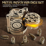 7-Piece Bullet Dice Set – Locked, Loaded & Ready to Roll! Spin the Revolver, Command the Table, Win in Style!