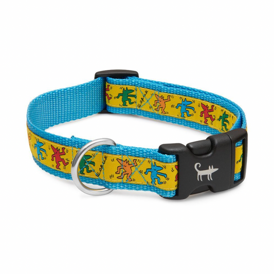 Canvas blue printed collar