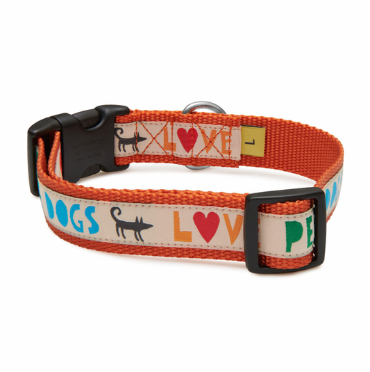 Orange  Peace Dog Collar